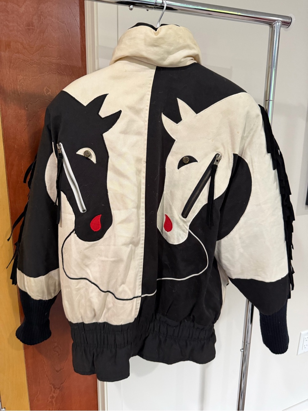 Vintage Rare Collectible Neiman Marcus Puffer Coat Horses Equestrian Southwester - Picture 6 of 16
